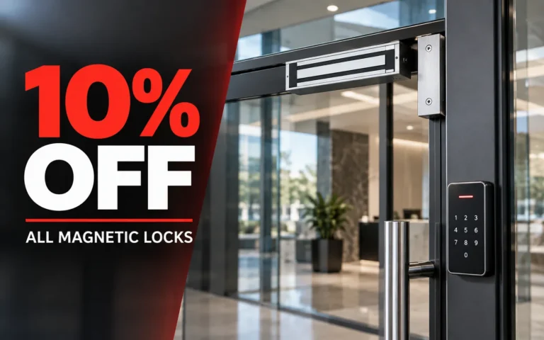 An image of Promotional offer for a 10% discount on all magnetic locks